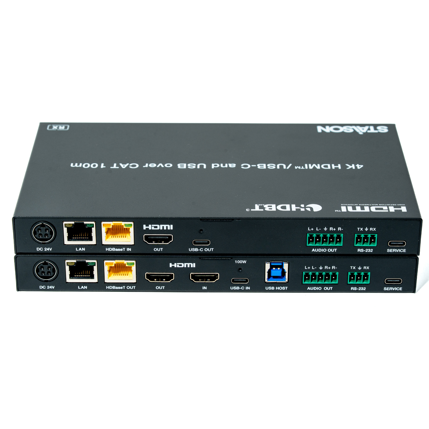 ST-NEHB100HCEU3KC 4K HDMITM/USB-C over HDBaseT 3.0 Extender (100m) with USB/1G LAN and HDMITM/USB-C Dual Outputs