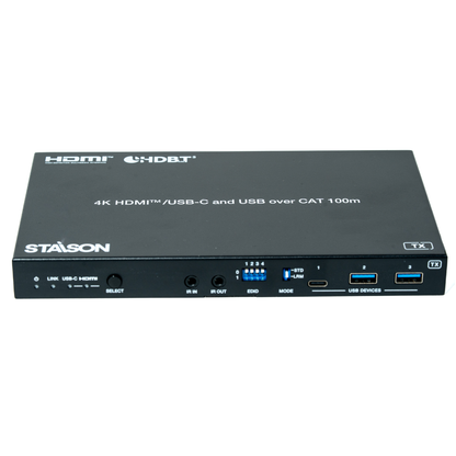 ST-NEHB100HCEU3KC  4K HDMITM/USB-C over HDBaseT 3.0  Extender (100m) with USB/1G LAN and HDMITM/USB-C Dual Outputs