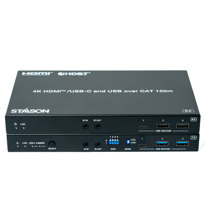 ST-NEHB100HCEU3KC  4K HDMITM/USB-C over HDBaseT 3.0  Extender (100m) with USB/1G LAN and HDMITM/USB-C Dual Outputs