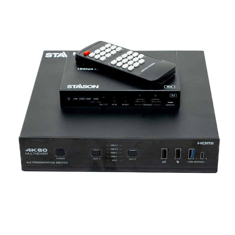 ST-NPSB42H70  4x2 HDMITM/USB-C 4K60 Seamless Presentation Switch with HDBaseT 3.0 70m Out