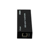 Black USB audio to network device with Stratuson branding on a white background