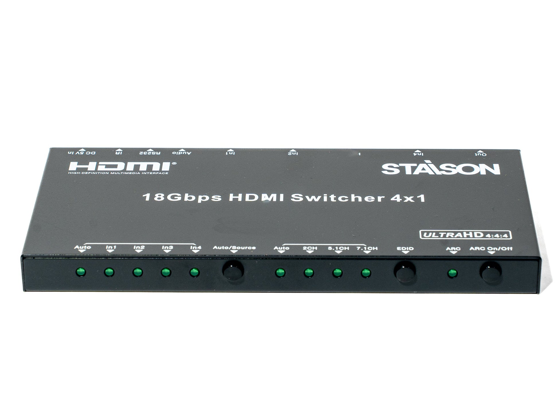 HDMI switcher with Stason branding on a white background