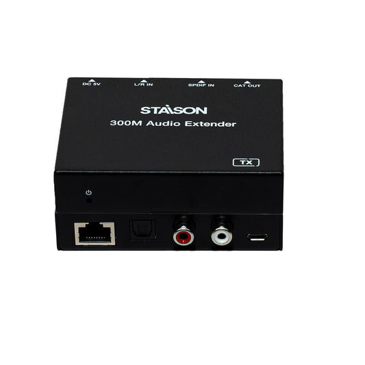 ST-NEDA300S Audio Extender transmitter front view on white background