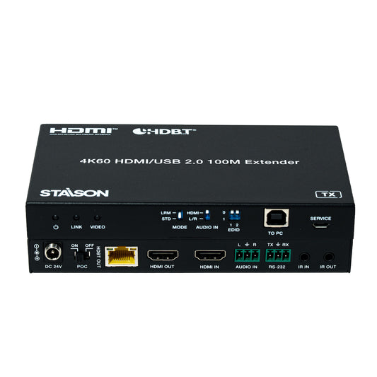 ST-NEHB100CN HDBaseT Extender front view with HDMI and USB 2.0 ports