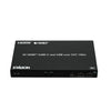 Black electronic device with HDMI and USB-C ports on a white background