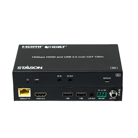  ST-NEHB100U3K HDBaseT 3.0 Extender front view with HDMI and USB ports
