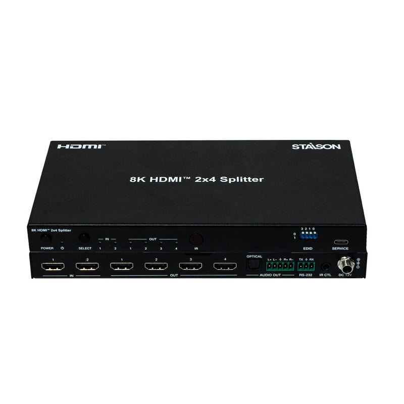 ST-NSPC24AP 48Gbps 2x4 HDMI Splitter front view