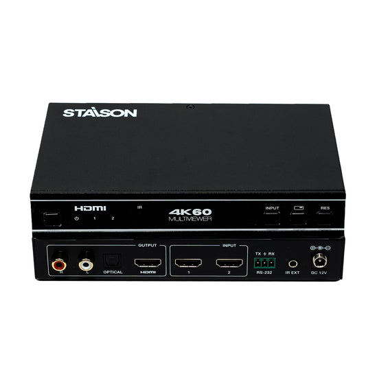 ST-NSWB21MV 4K60 2x1 Multiviewer Seamless UHD Video Switcher front and rear panel