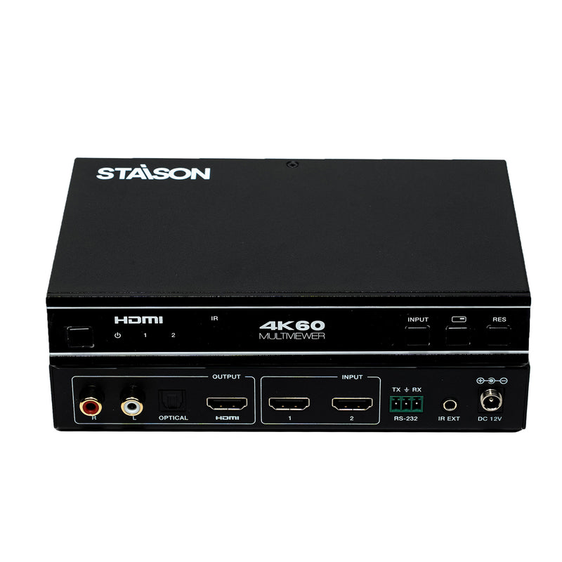 ST-NSWB21MV 4K60 2x1 Multiviewer Seamless UHD Video Switcher front and rear panel